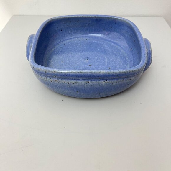 Handcrafted Blue Speckled Stoneware Square Baking‎ Dish With Handles Nesting - Picture 5 of 8